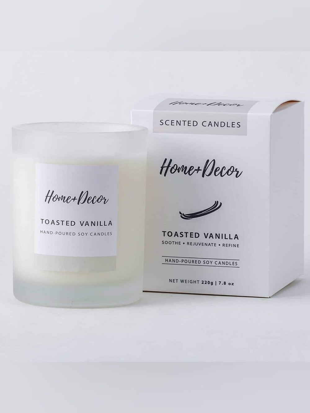 [NIB] Home Decor - Organic Scented Aromatherapy Candle Wood Wick Toasted Vanilla
